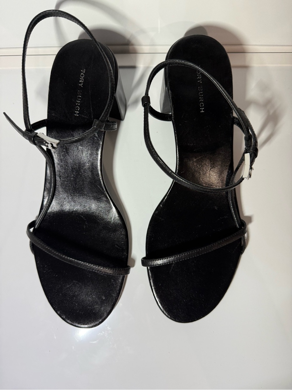 Tory Burch Black Leather Ankle-Strap Sandals size8.5